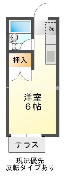 プリンスハイツ(ワンルーム/1階)の間取り写真