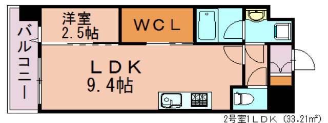 ベイグランデ(1LDK/8階)の間取り写真