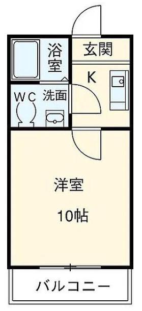アレグレ相模原(1K/3階)の間取り写真