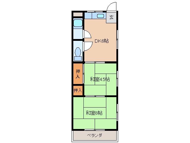 メゾン元町(2DK/3階)の間取り写真