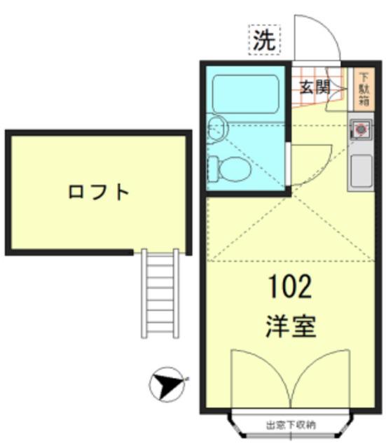 若宮シティハイツ(ワンルーム/1階)の間取り写真