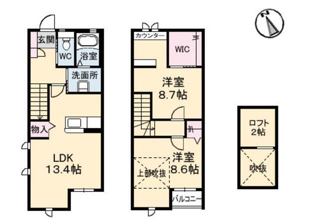 ヒューゲル貴(2LDK/1階)の間取り写真