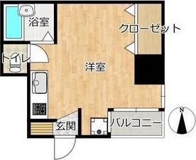 元浜グリーンホームズ(ワンルーム/3階)の間取り写真