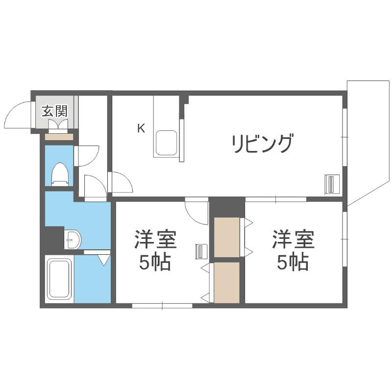 クラリス菊水II(1LDK/4階)の間取り写真