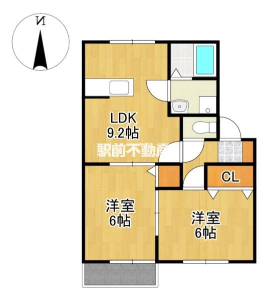 パークサイドシャトー(2LDK/2階)の間取り写真