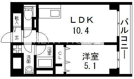 オリーブスクエア(1LDK/6階)の間取り写真
