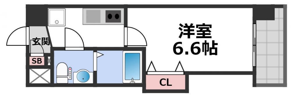 ラグゼ桜ノ宮(1K/11階)の間取り写真
