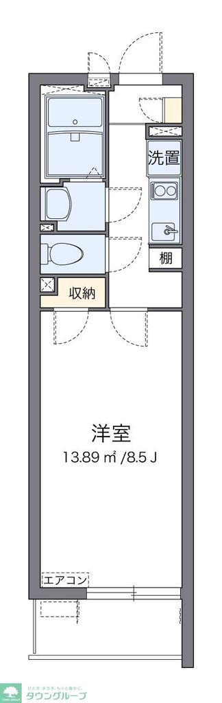 クレイノコンフォール(1K/1階)の間取り写真