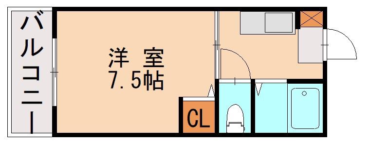 コーポ展和(1K/3階)の間取り写真