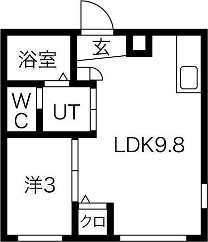CERES岩塚駅前 A(1LDK/3階)の間取り写真