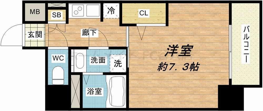 S-RESIDENCE南堀江(1K/14階)の間取り写真
