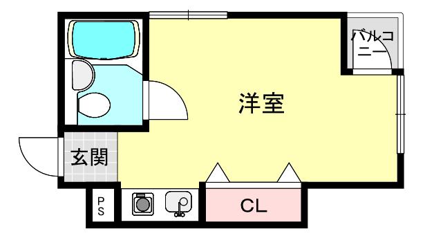 コープ野村西宮クオリテ門戸(ワンルーム/2階)の間取り写真