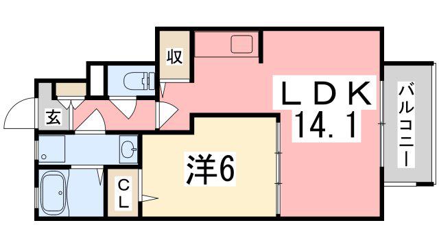 ソレアード・ハイム(1LDK/1階)の間取り写真