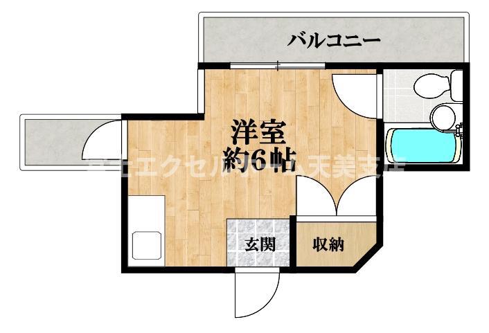OLA COURT 田辺(ワンルーム/3階)の間取り写真
