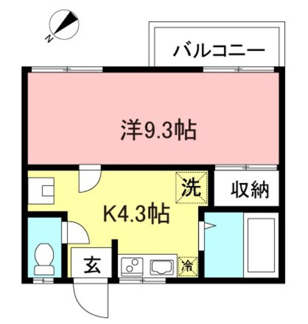 フラット砧(1K/2階)の間取り写真