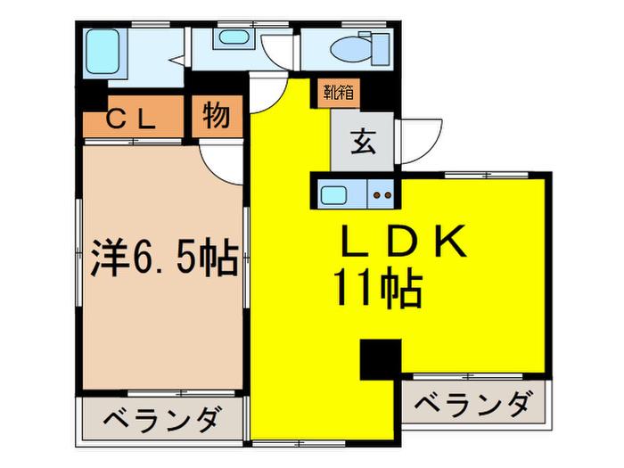 フジコーポ(1LDK/2階)の間取り写真