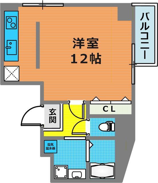 神戸トアロードビル(ワンルーム/4階)の間取り写真
