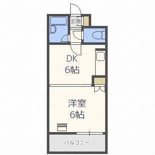 ルシール88(1DK/7階)の間取り写真