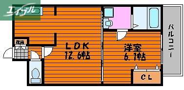 FLATS豊成(1LDK/4階)の間取り写真