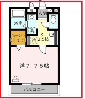 サンモールユウギV(1K/2階)の間取り写真