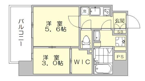 ネストピア東比恵4(2K/2階)の間取り写真