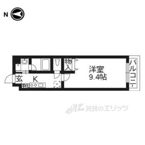 LA ROSE銀閣寺(1K/3階)の間取り写真