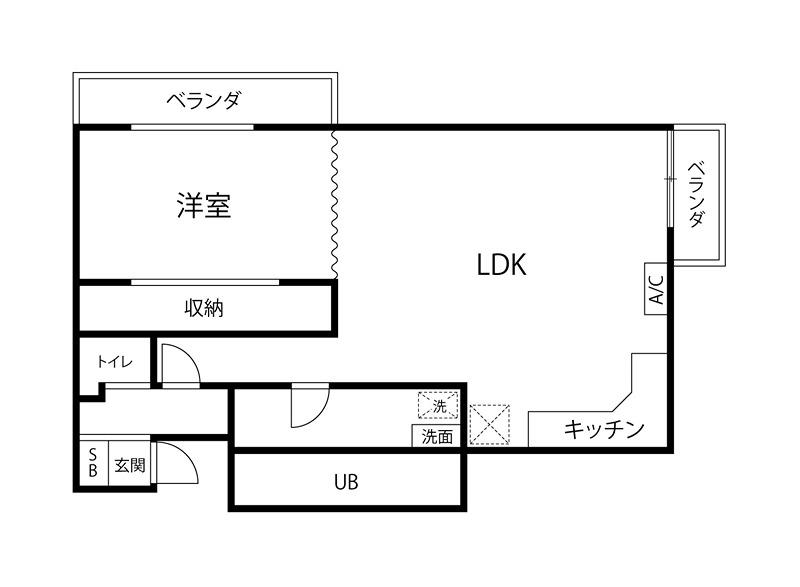 クローネ北沢(1LDK/2階)の間取り写真