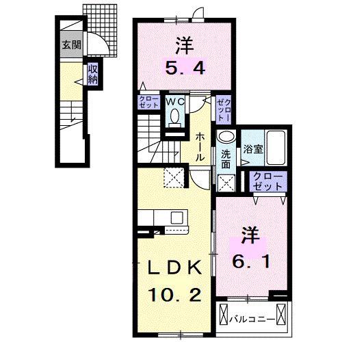 キングダムII(2LDK/2階)の間取り写真