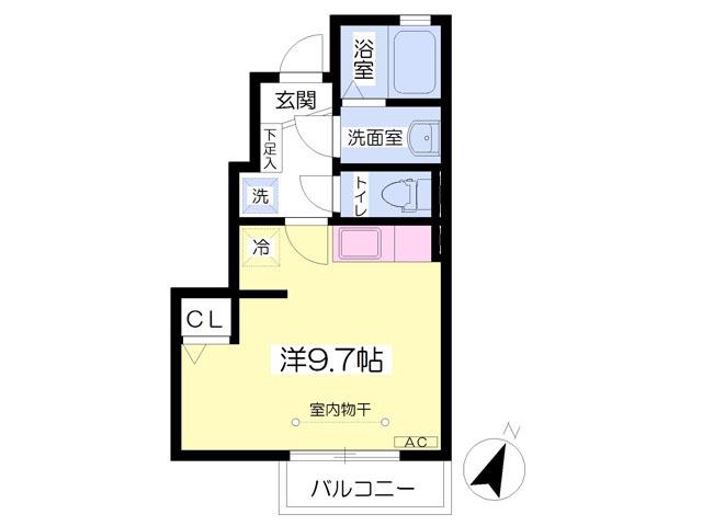 MS COURT(ワンルーム/1階)の間取り写真