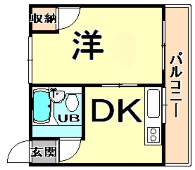 メゾン笠屋町(1DK/4階)の間取り写真