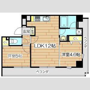 プレステージ12番館(2LDK/3階)の間取り写真
