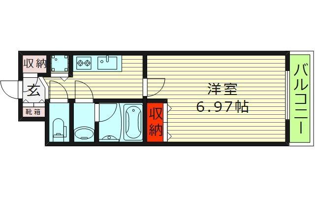 SK RESIDENCE 放出(1K/8階)の間取り写真