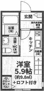 ミネルヴァ横浜港北II(ワンルーム/2階)の間取り写真