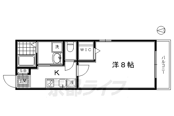 クレドール京都洛南(1K/5階)の間取り写真