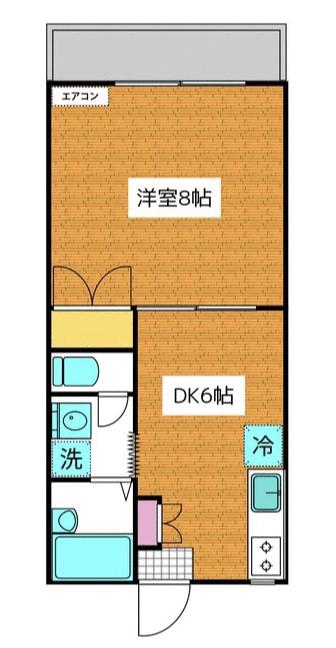 清和レジデンス(1DK/1階)の間取り写真