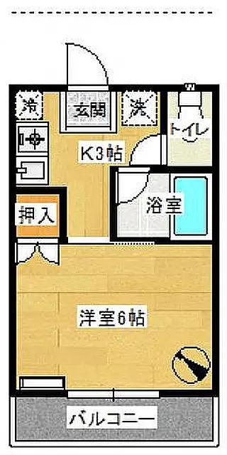 スカイホーク鷹取第8(1K/1階)の間取り写真