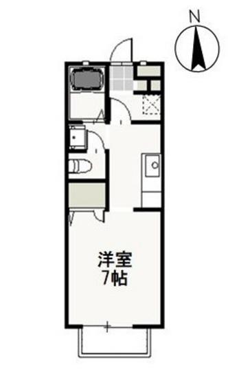 クライン・ブリュッケD(1K/2階)の間取り写真