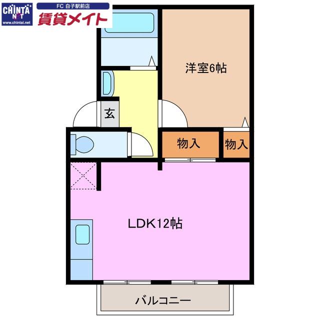 GYハイツ(1LDK/2階)の間取り写真