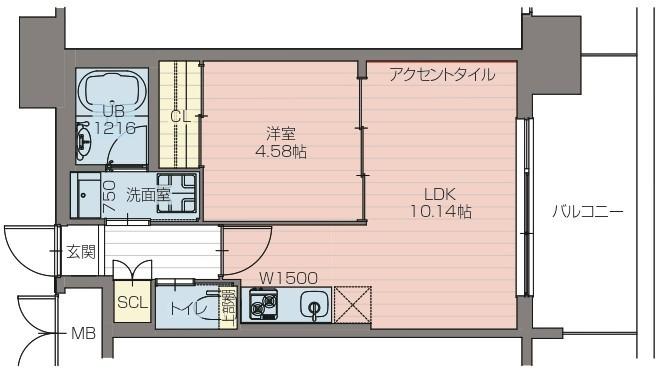 プレジオ阿波座9-15F(1LDK/10階)の間取り写真