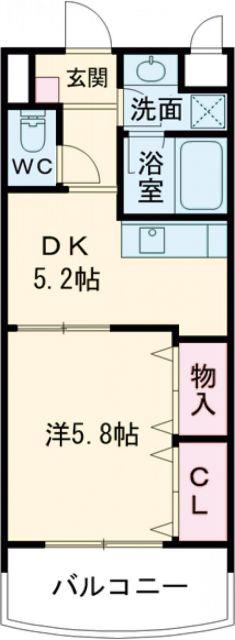 カーサ恵風(1DK/1階)の間取り写真