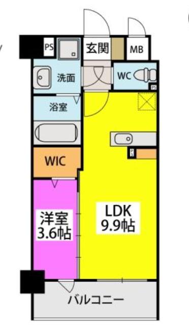 CASA FORTUNA(1LDK/5階)の間取り写真
