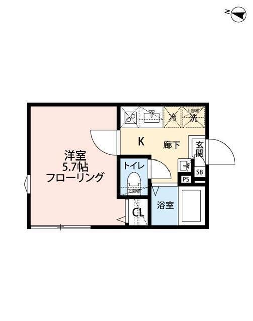 グランクオール板橋本町ウエストレジデンス(1K/1階)の間取り写真
