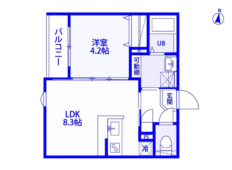 SORALE 元町(1LDK/1階)の間取り写真