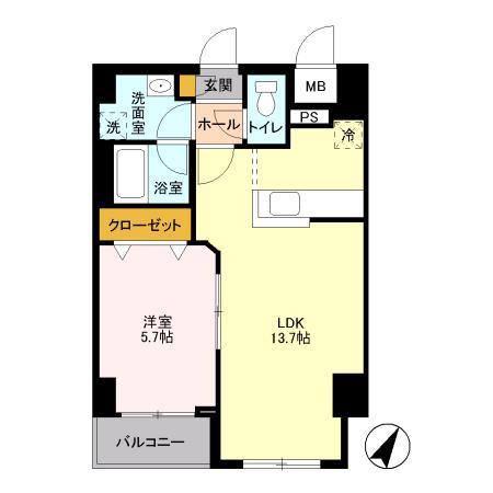 アビティ用賀(1LDK/4階)の間取り写真