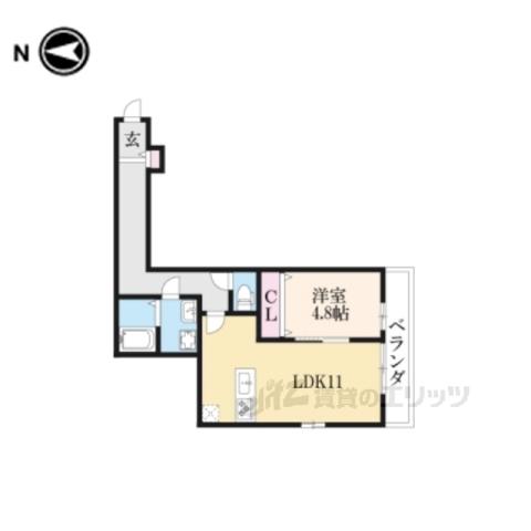 アールグランツ東船岡(1LDK/3階)の間取り写真