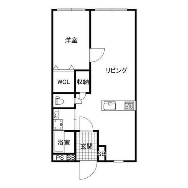 フォレストヒルⅢ(1LDK/2階)の間取り写真