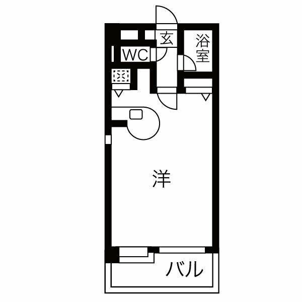 サンセーヌ大名(ワンルーム/4階)の間取り写真