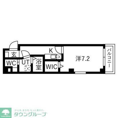 AI-CASA TSURUMI(1K/2階)の間取り写真