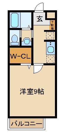 プランドール(1K/1階)の間取り写真