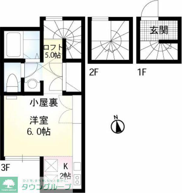 FAIR新小岩ウエスト(1K/3階)の間取り写真
